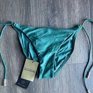 Vix Lucy Long Tie Bikini Bottom Gold Finishing Size Small